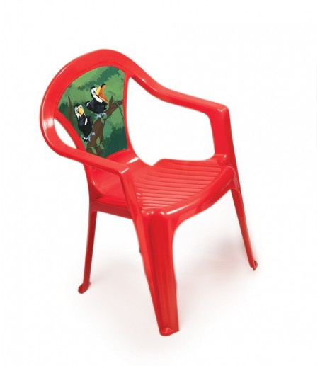 Chaise rouge motif Jungle...