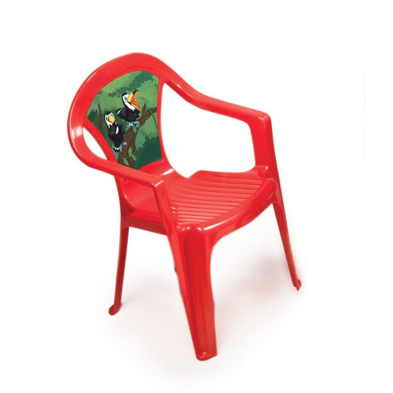 Chaise rouge motif Jungle 51 cm