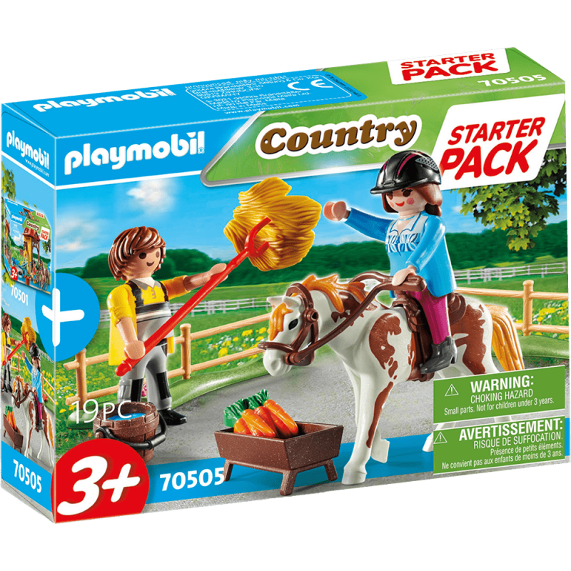 Starter Pack Cavalière et palefrenier - Playmobil Country 70505