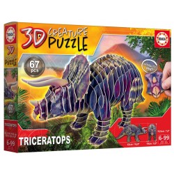Triceratops 3D créature Puzzle