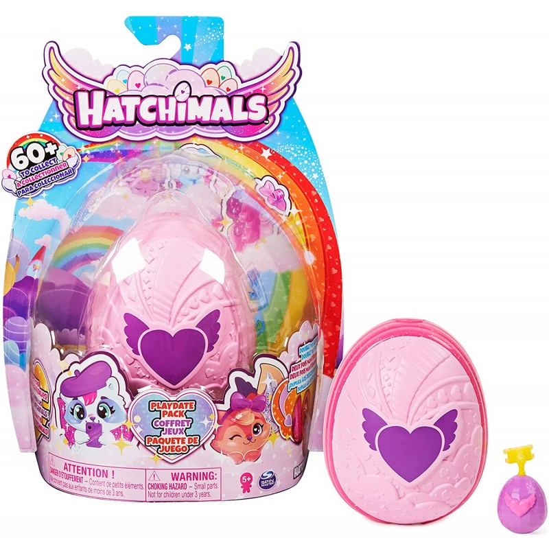 Œuf Mystère - Coffret de 4 figurines (3 enfants + 1 bébé) - Hatchimals Familles