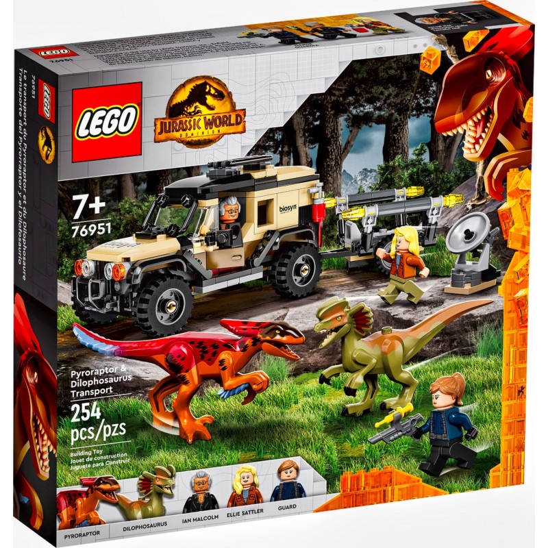 Lego Jurassic World 76951 : Le transport du Pyroraptor et du Dilophosaurus