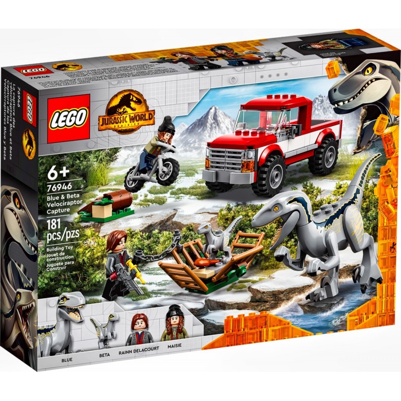 Lego Jurassic World 76946 : La capture des Vélociraptors Beta et Blue