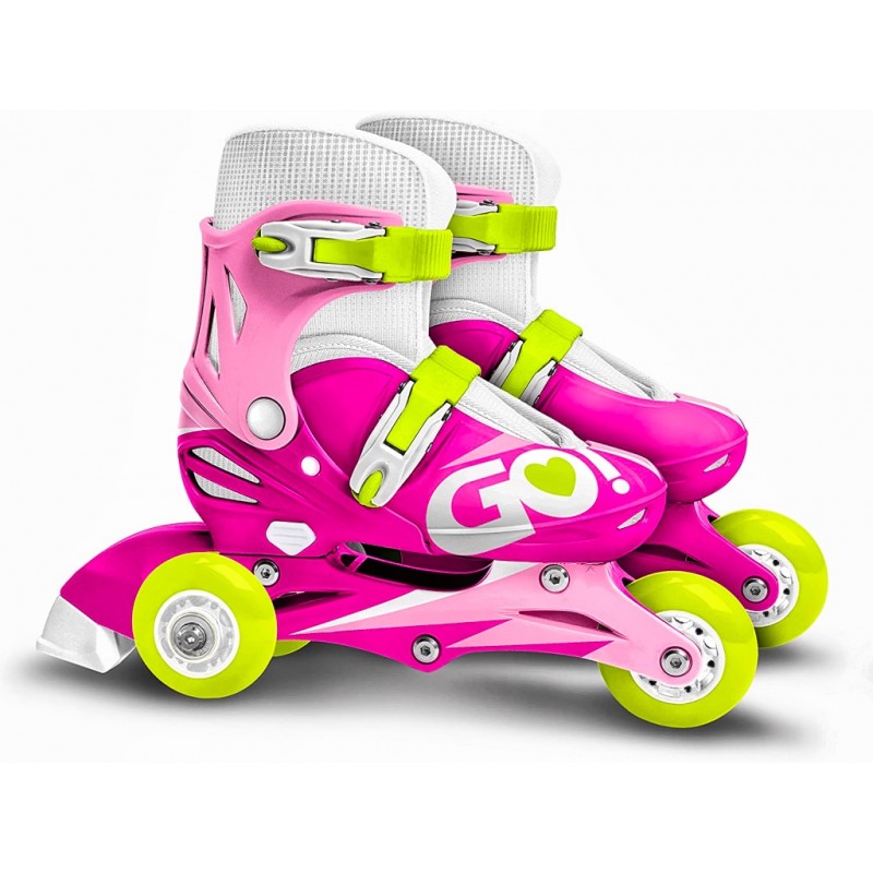 Patins en ligne 2 en 1 trois roues - fille taille 27-30