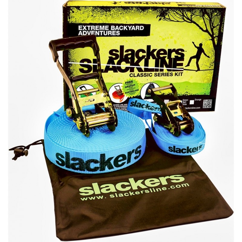 Slackers slackline kit classic avec sangle d'apprentissage