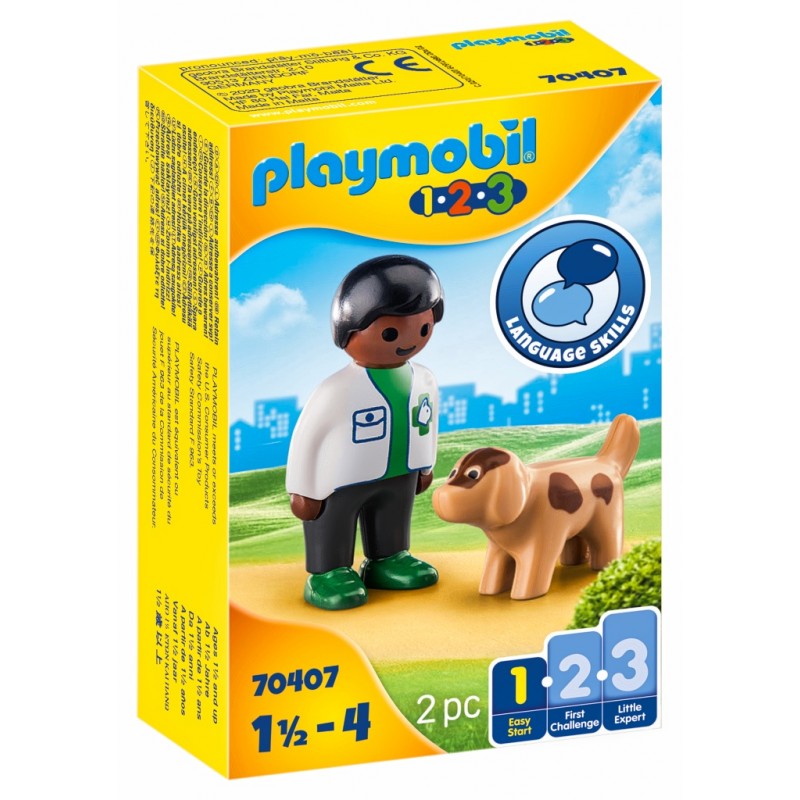 Vétérinaire Avec Chien - Playmobil 1.2.3 - 70407