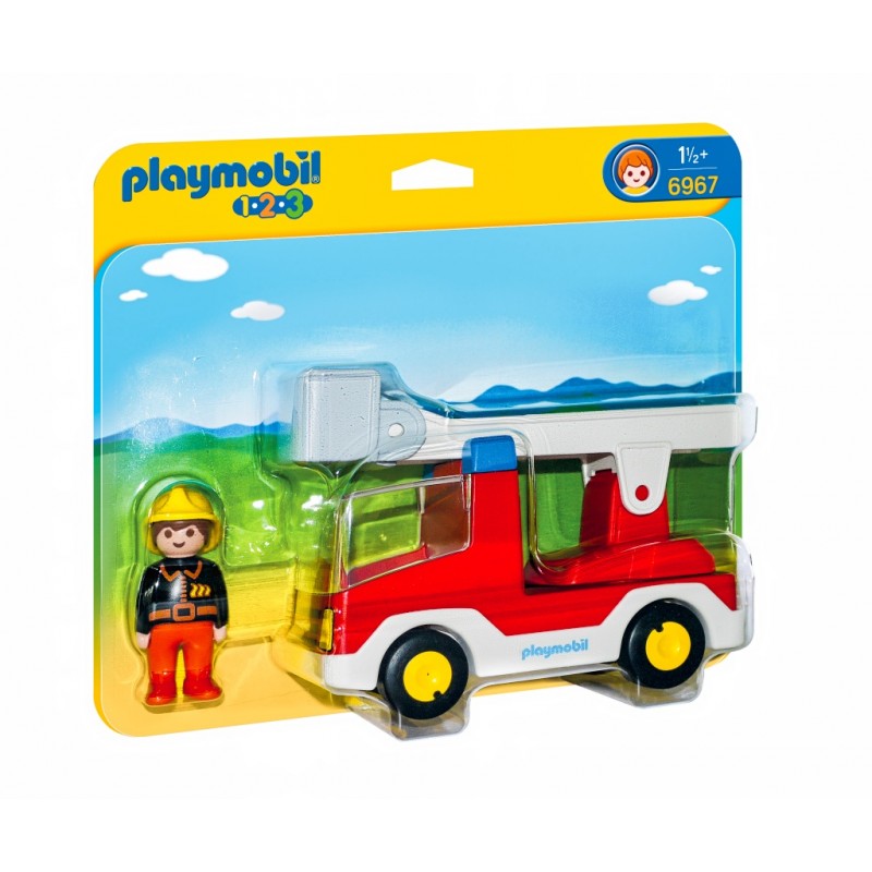 Camion De Pompier Avec Échelle - Playmobil 1.2.3 - 6967
