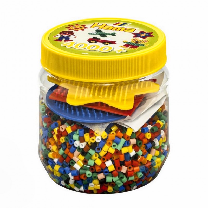 Midi Pot Jaune 4000 Perles +3 Plq Couleurs