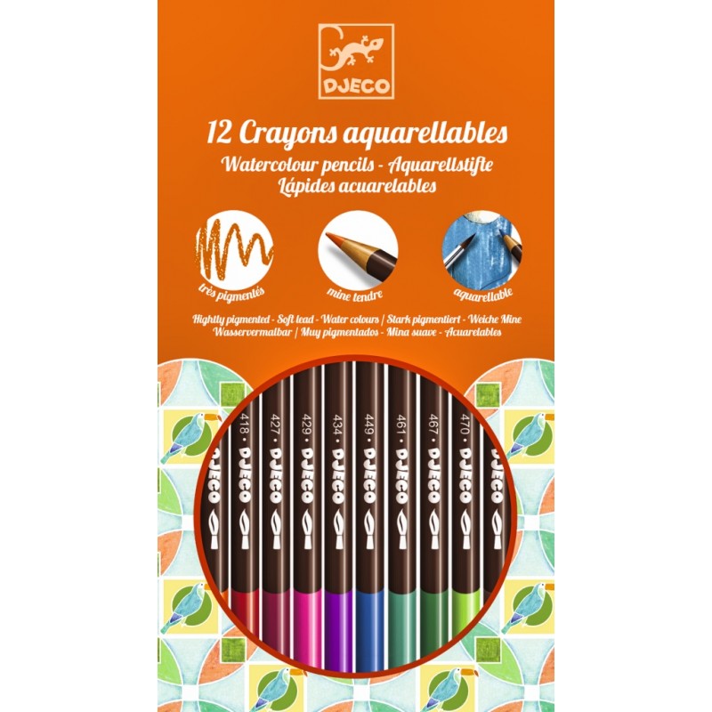 12 Crayons Aquarellables