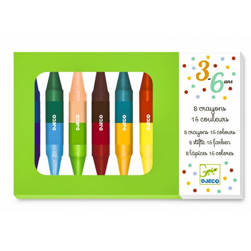 8 Crayons Doubles Côtés