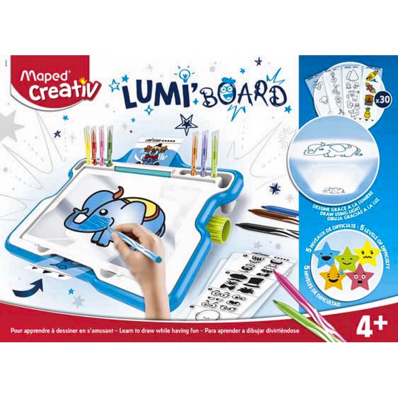 Maped Creativ - Lumi Board, station de dessin lumineuse Dessinez et  coloriez grâce à la lumière 💡 ​ De nombreux dessins & plusieurs niveaux de  difficulté, By Maped