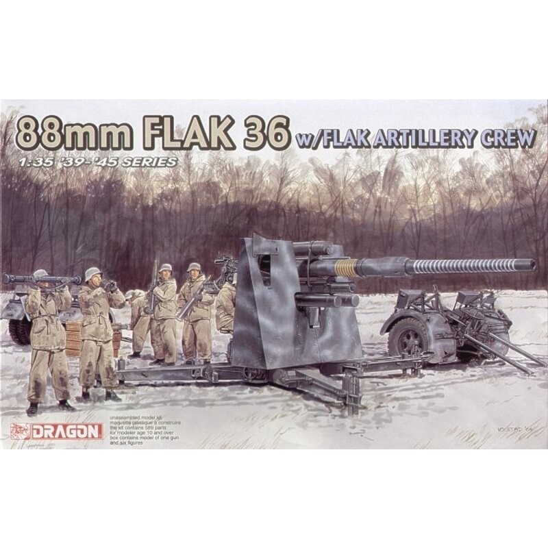 Maquette Flak 36 de 88 mm avec servants