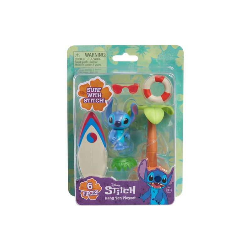 Stitch Figurines Surf Et Palmier