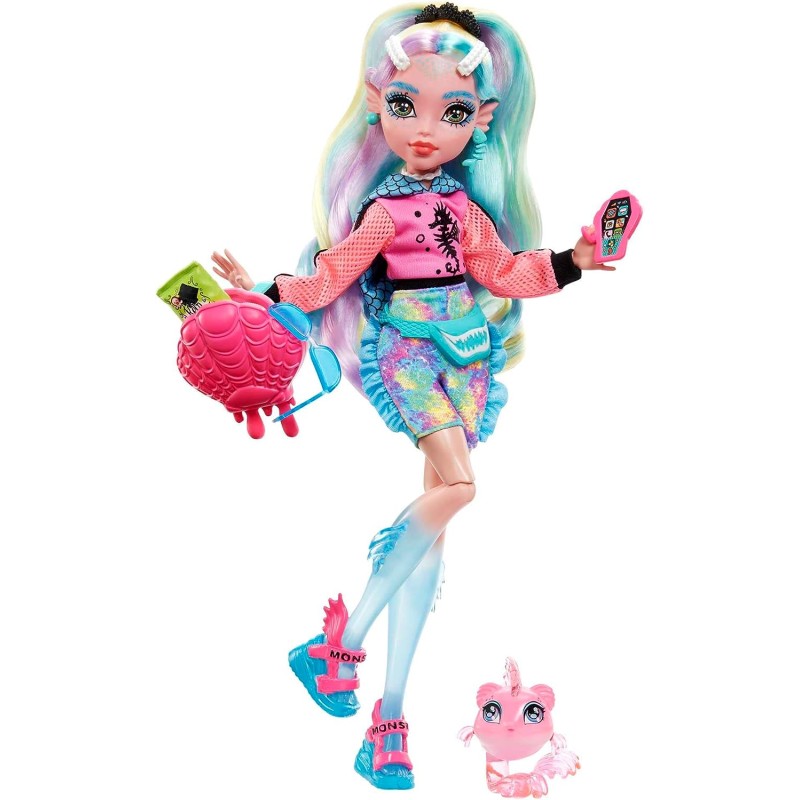 Monster High Poupée Lagoona Blue Avec Accessoires Et Piranha