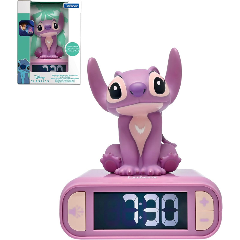 Lexibook, Disney Stitch, Réveil veilleuse Angel
