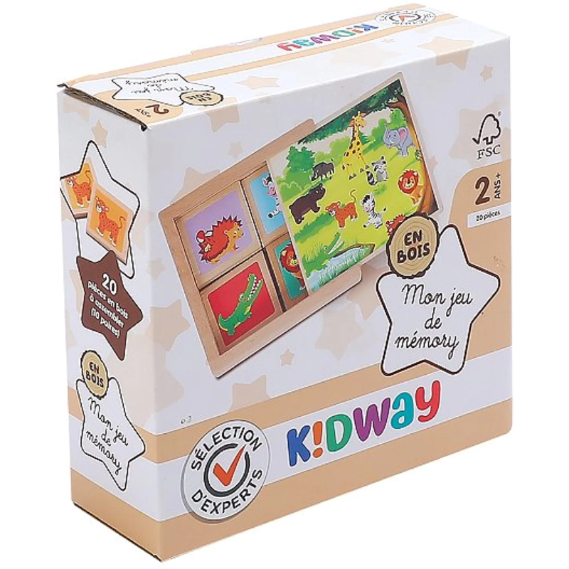 KIDWAY - Mon jeu de mémory en bois