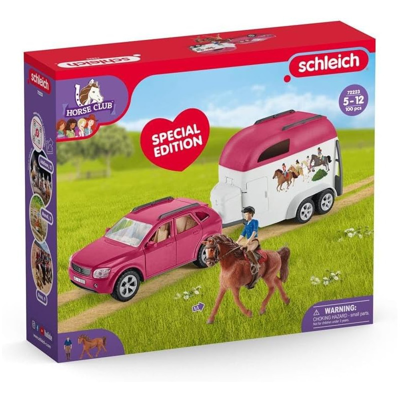 Voiture avec remorque pour chevaux