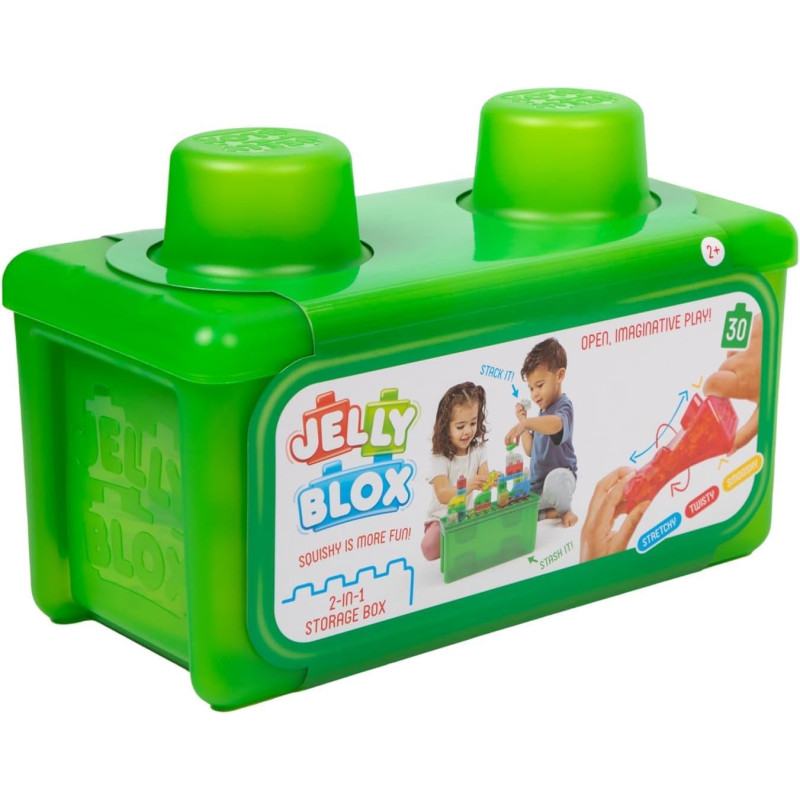 JELLY BLOX- Boite de Rangement +  30 Blocs de Construction