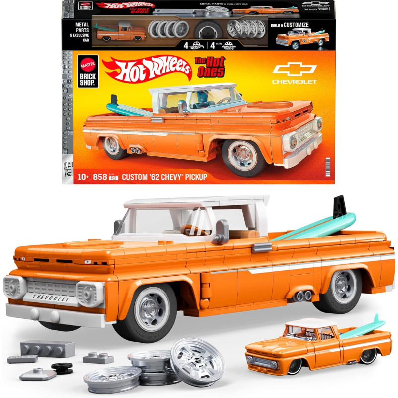 Mattel Brick Shop Hot Wheels Coffret de Construction Custom Chevy Pickup 1962