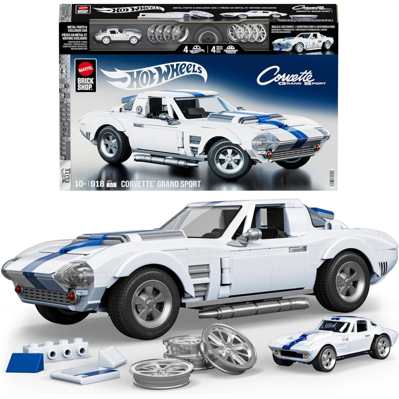 Mattel Brick Shop Hot Wheels Coffret de Construction Corvette Grand Sport