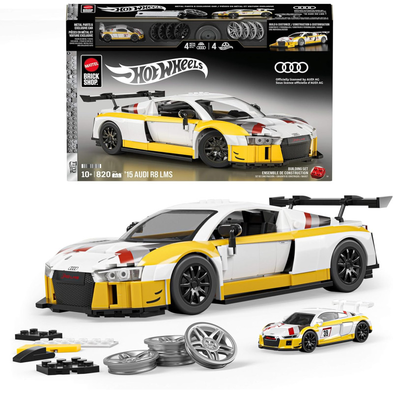 Mattel Brick Shop Hot Wheels Coffret de Construction Audi R8 LMS de 2015