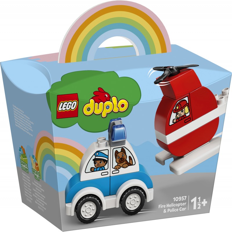 Lego Duplo 10957 : L'hélicoptère des pompiers et la voiture de police