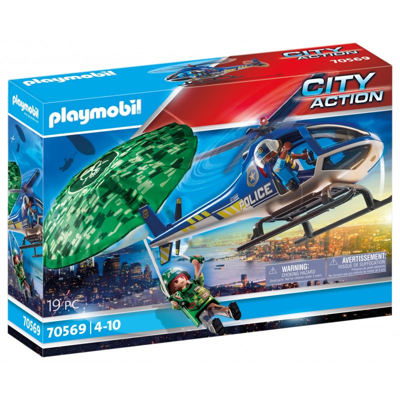 Hélicoptère de police et parachutiste - Playmobil 70569