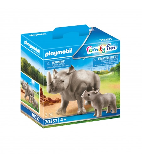 Rhinocéros et son petit -...