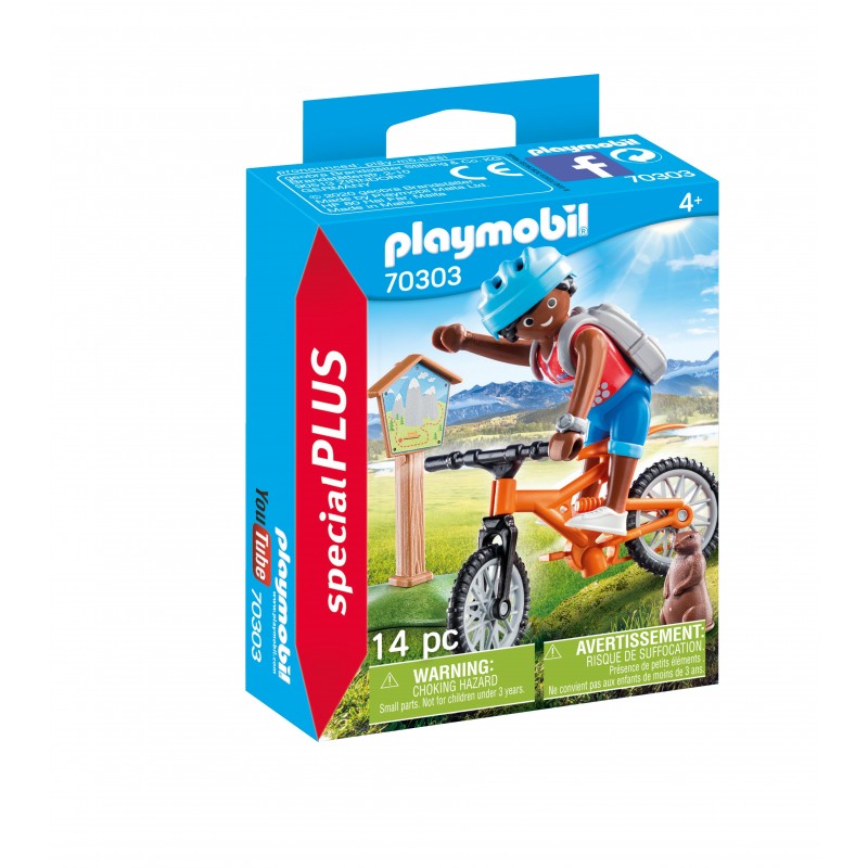 Cycliste avec marmotte - Playmobil 70303