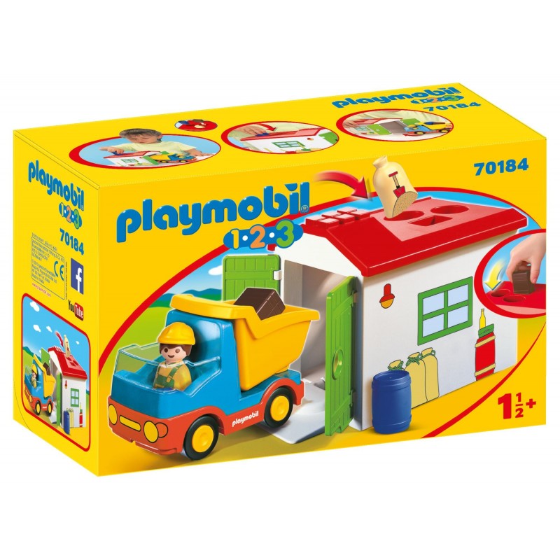 Ouvrier avec camion et garage - Playmobil 1.2.3 70184