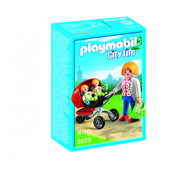 Maman avec jumeaux et landau - Playmobil 5573