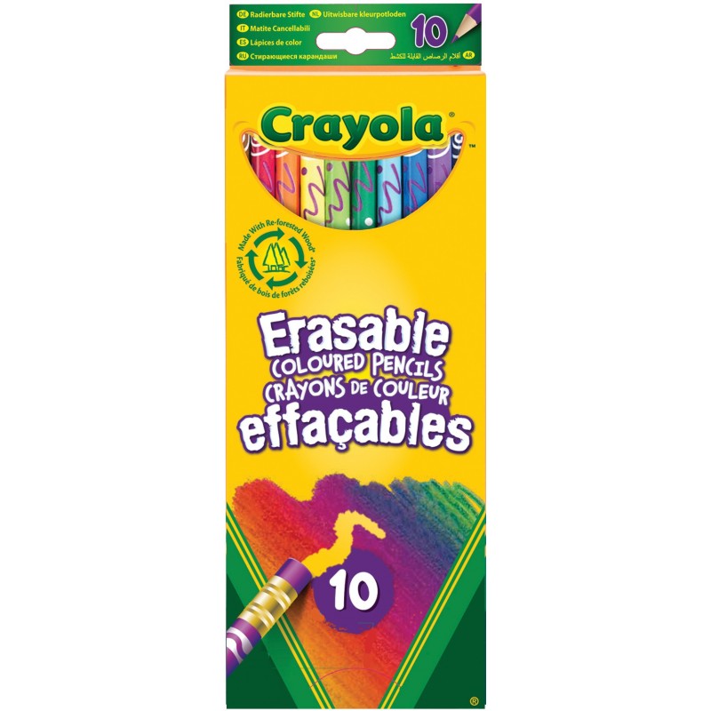 10 Crayons De Couleur Effaçables