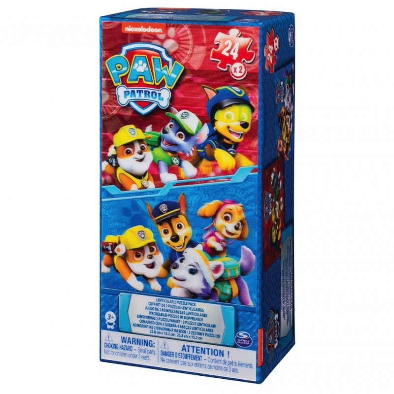 Boîte carton 2 puzzles Lenticulaires Paw Patrol