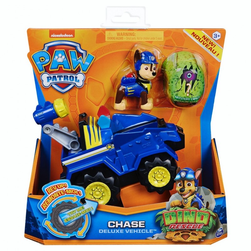 Véhicule + figurine chase dino rescue Paw Patrol