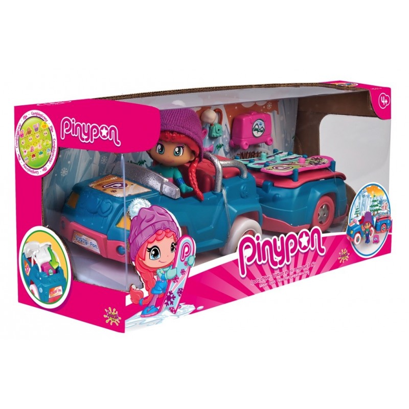 Pinypon Voiture Remorque Sport D'hiver