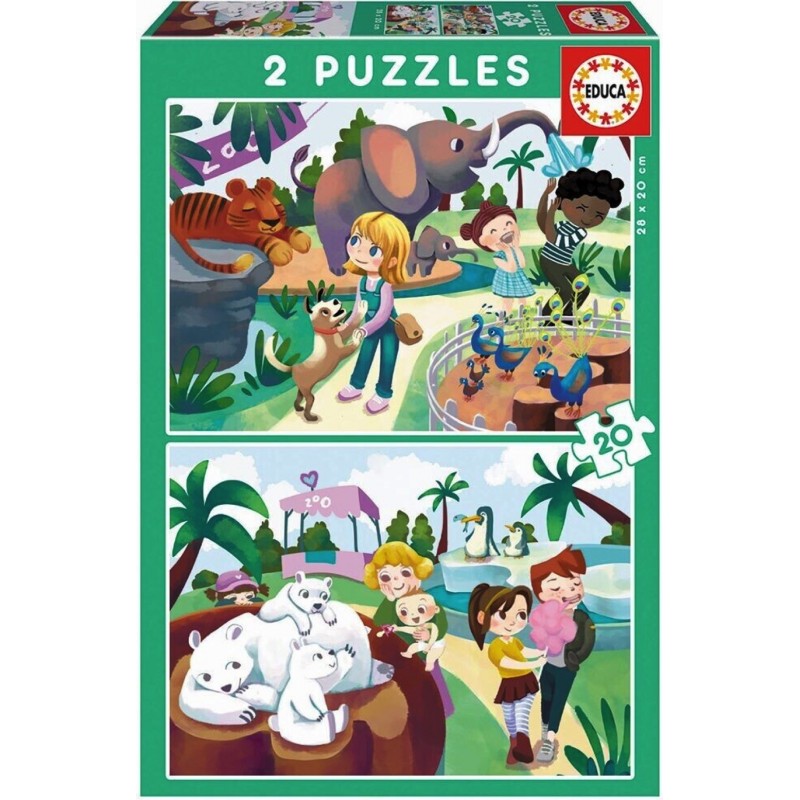 2 Puzzles 20 pièces - Au Zoo