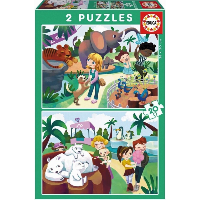 2 Puzzles 20 pièces - Au Zoo