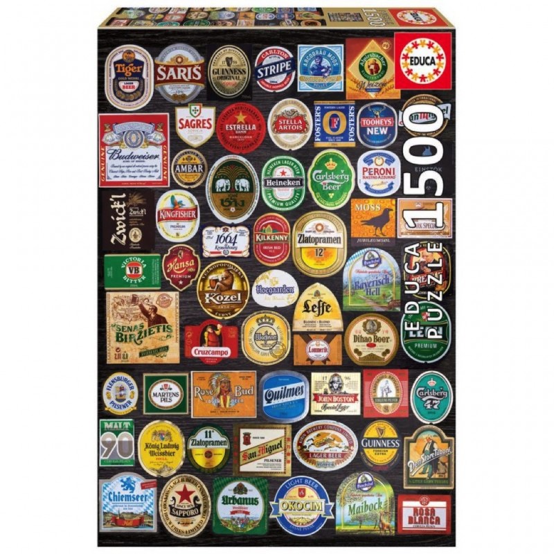 Puzzle 1500 pièces - Étiquettes de bières