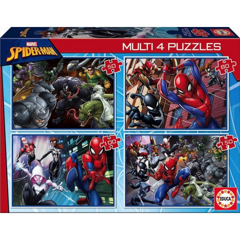 Puzzle Multi 4 en 1 Spider-Man