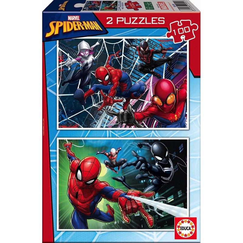 2 Puzzles 100 pièces - Spider-Man