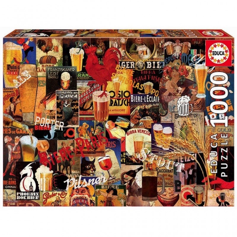 Puzzle 1000 pièces - Collage bière Vintage