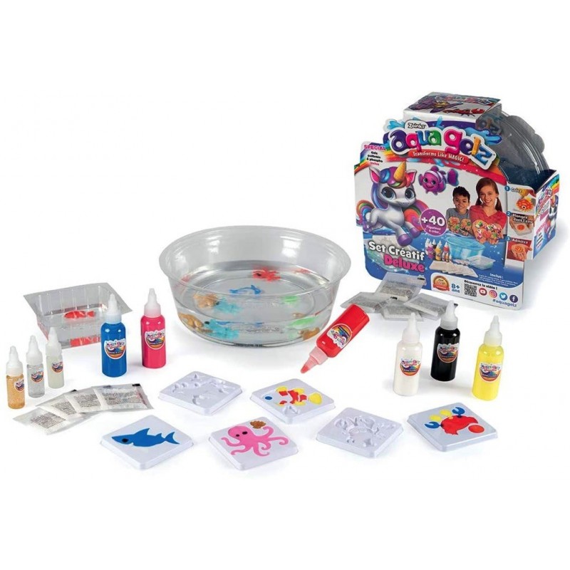 Aqua Gelz Deluxe Set Glowz - 6 bouteilles de gel de couleur, avec