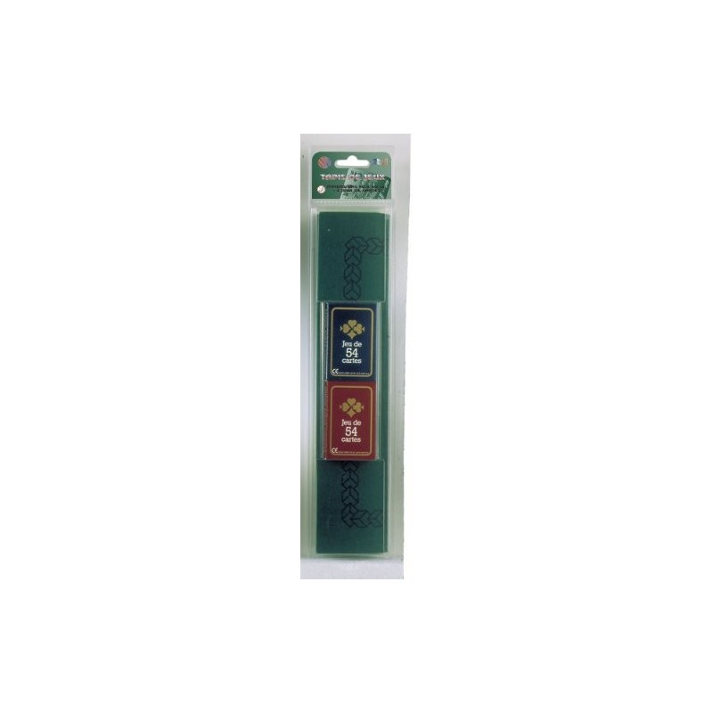 Tapis Feutre Vert 40 X 60 CM + 2 jeux de 54 cartes