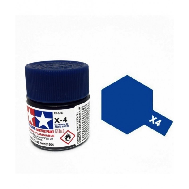 X4 bleu brillant - Mini pot peinture maquette
