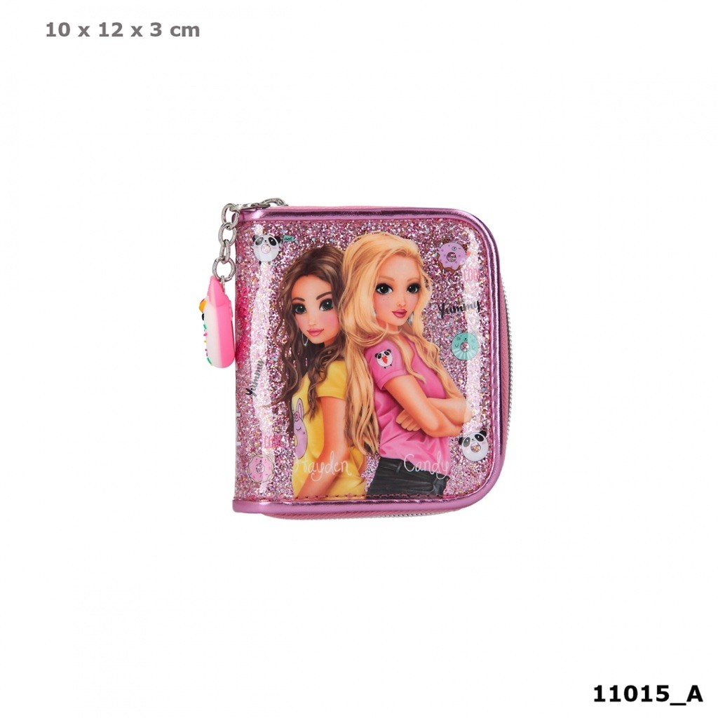 Porte-monnaie Cœur TOPModel Girl Power - Rose Avec Motif Mannequin, Mousqueton - Pour Fille, école, Argent De Poche