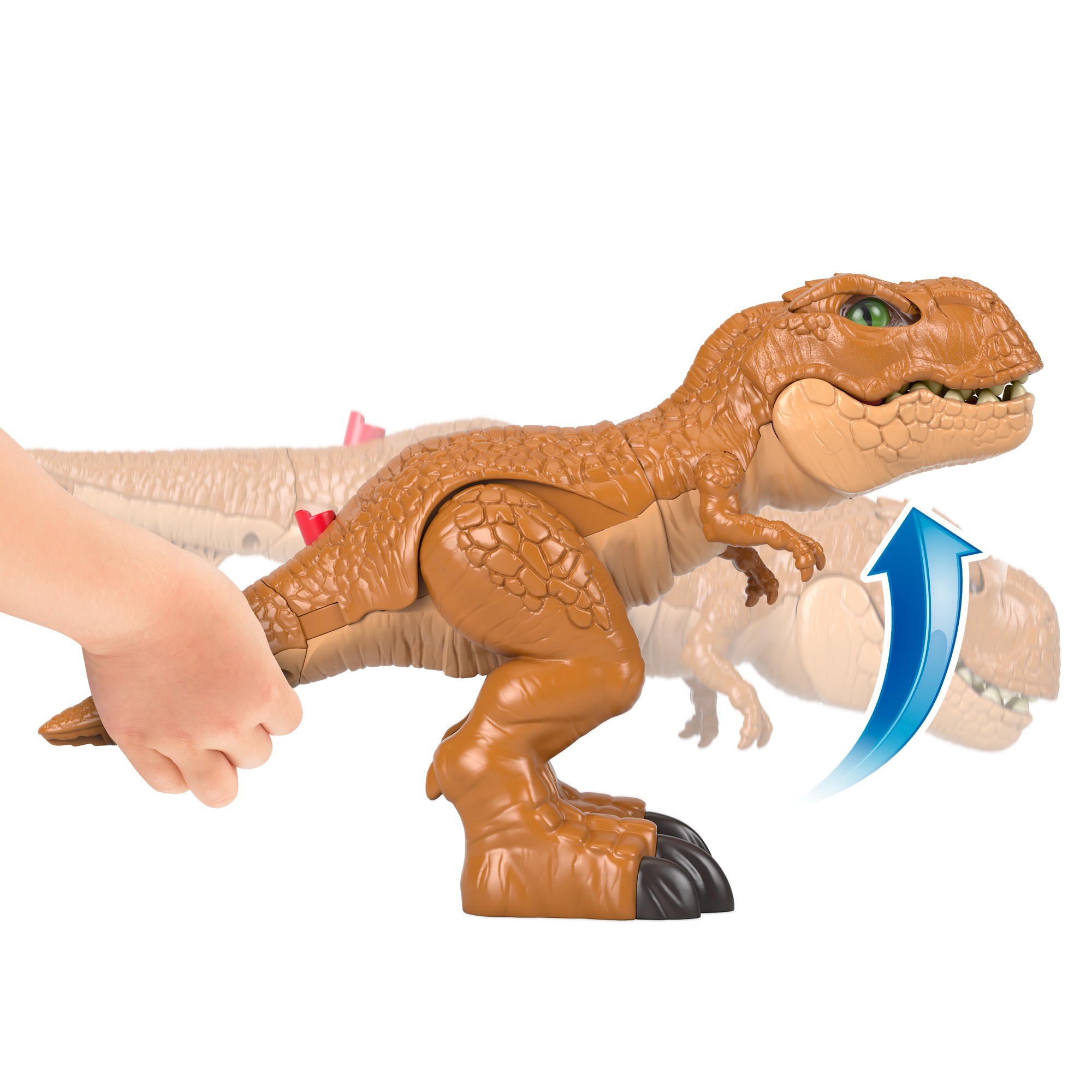 Dinosaure articulé Jurassic World T-Rex - frappe et dévore avec le