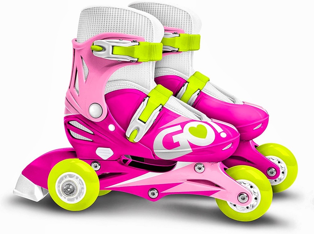 Patins en ligne 2 en 1 trois roues - fille taille 27-30