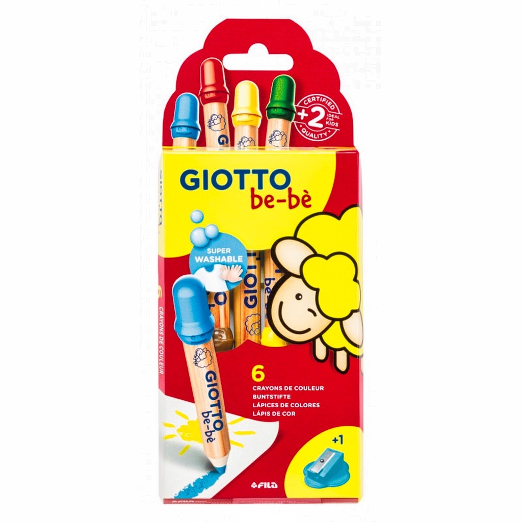 Etui crayon GIOTTO BéBé - 6 Crayons Maxi à la cire - 469600