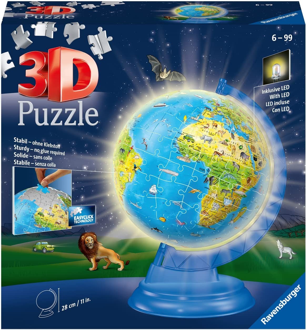 Puzzle 3D Ball éducatif - Globe terrestre illuminé