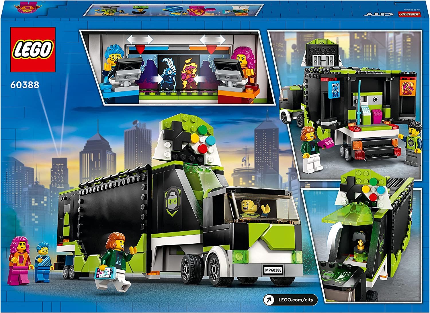 LEGO City 60388 Le Camion de Tournois de Jeux Vidéo, Jouet Enfants 7 Ans,  Compétition eSport - ADMI